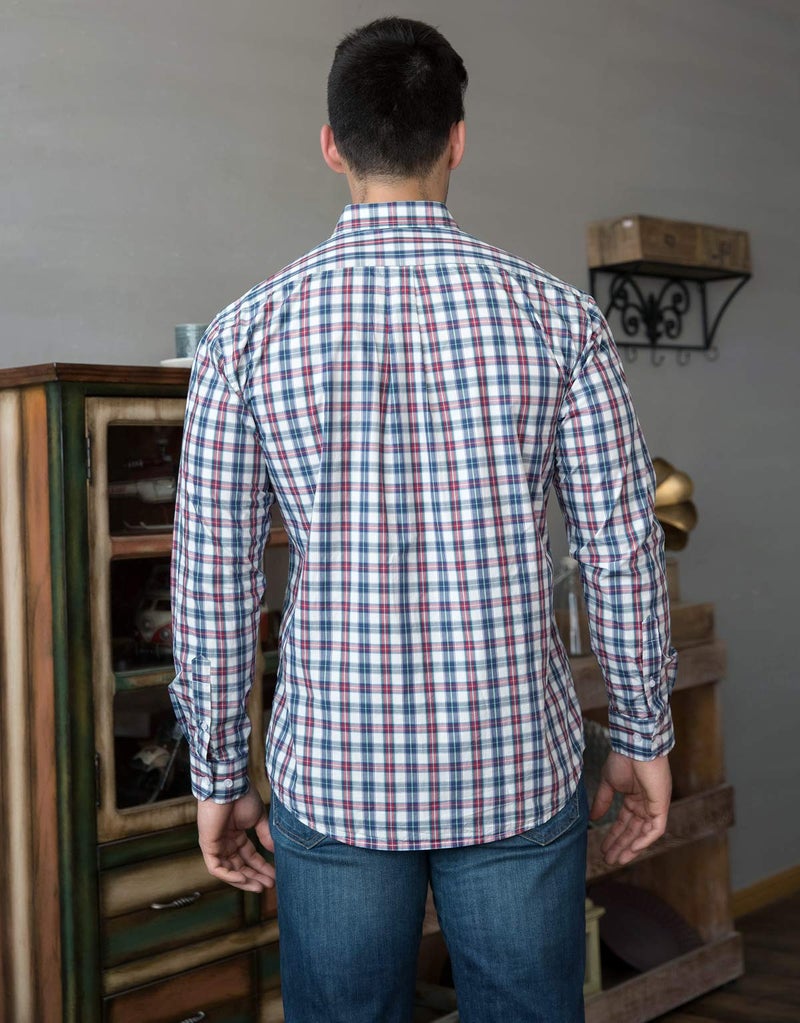 Double Pump Mens Button Down Shirts Cotton Long Sleeve Shirts Regular Fit(RM08LS08,XL) - Image 4
